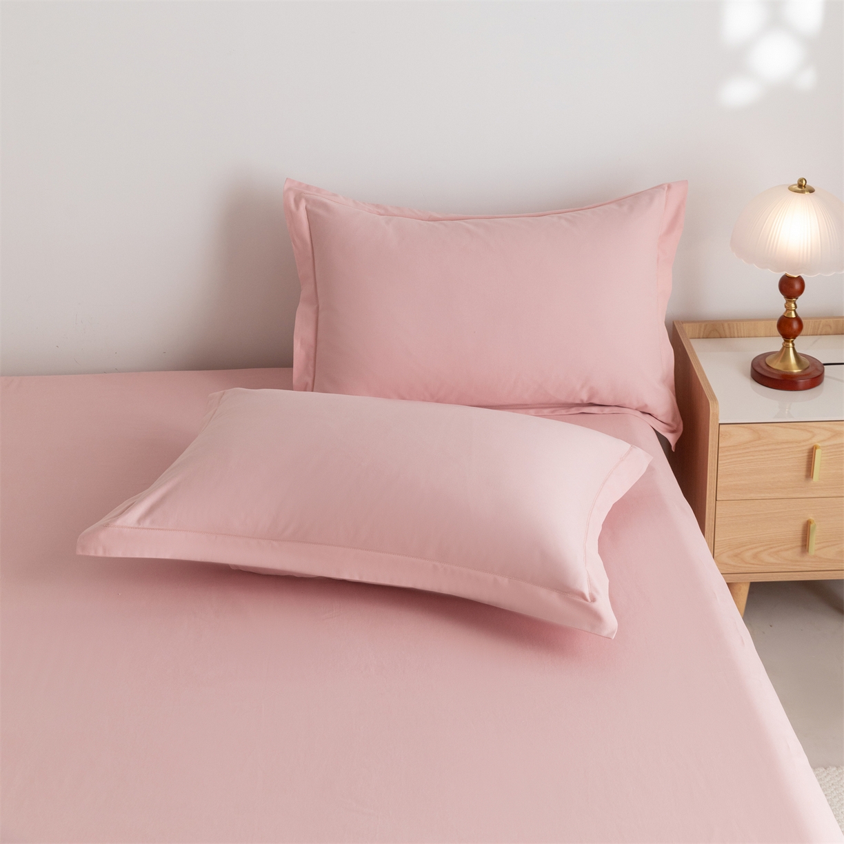 91家纺网 家纺一手货源 找家纺 宝时兰 2025新款加厚100%全棉高支高密长绒棉纯色磨毛床单纯棉单件床单-系列二【提供买家秀/可定制其他尺寸】 木槿粉