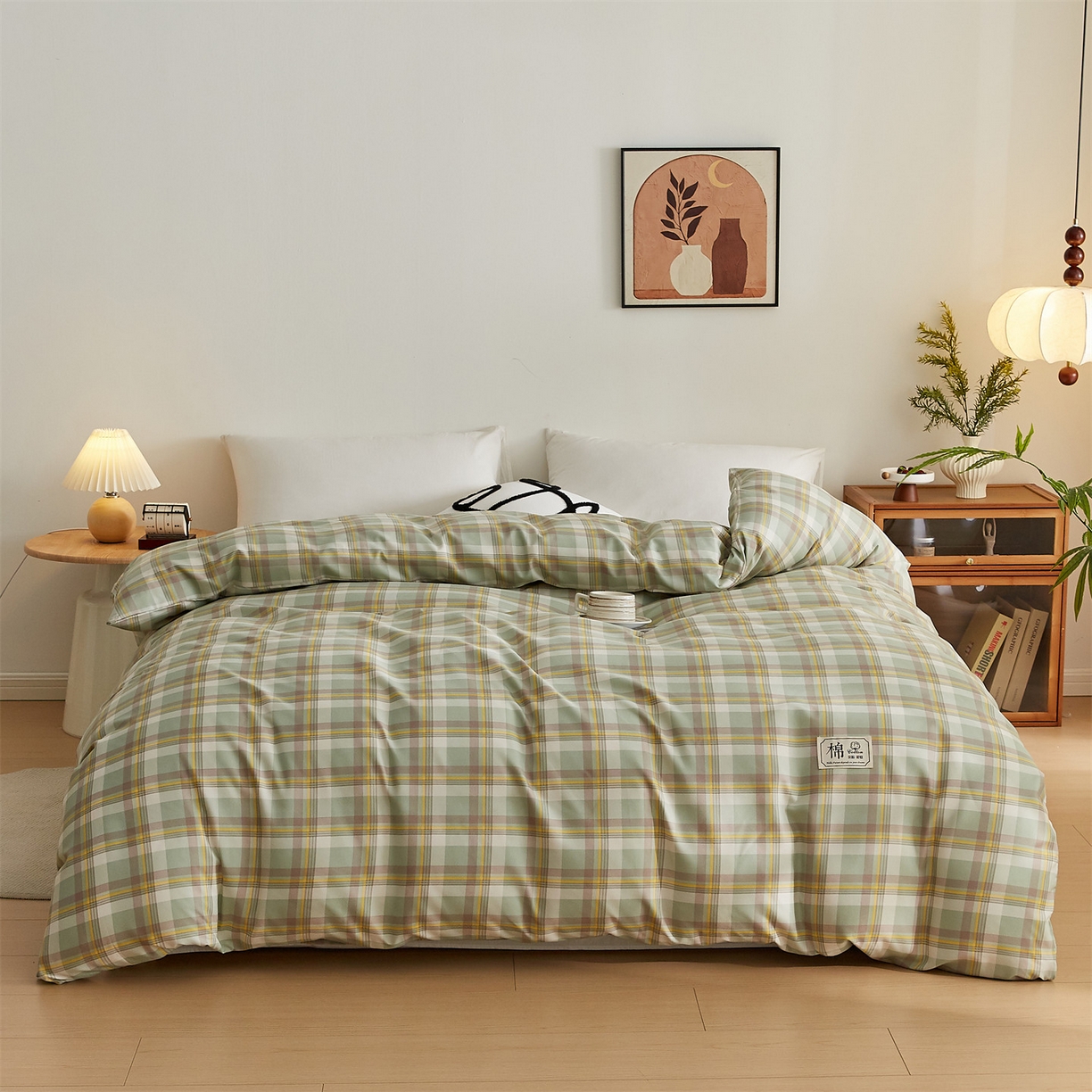 91家纺网 家纺一手货源 找家纺 凡心 2025新款可拆洗冬被被子被芯 绿小格