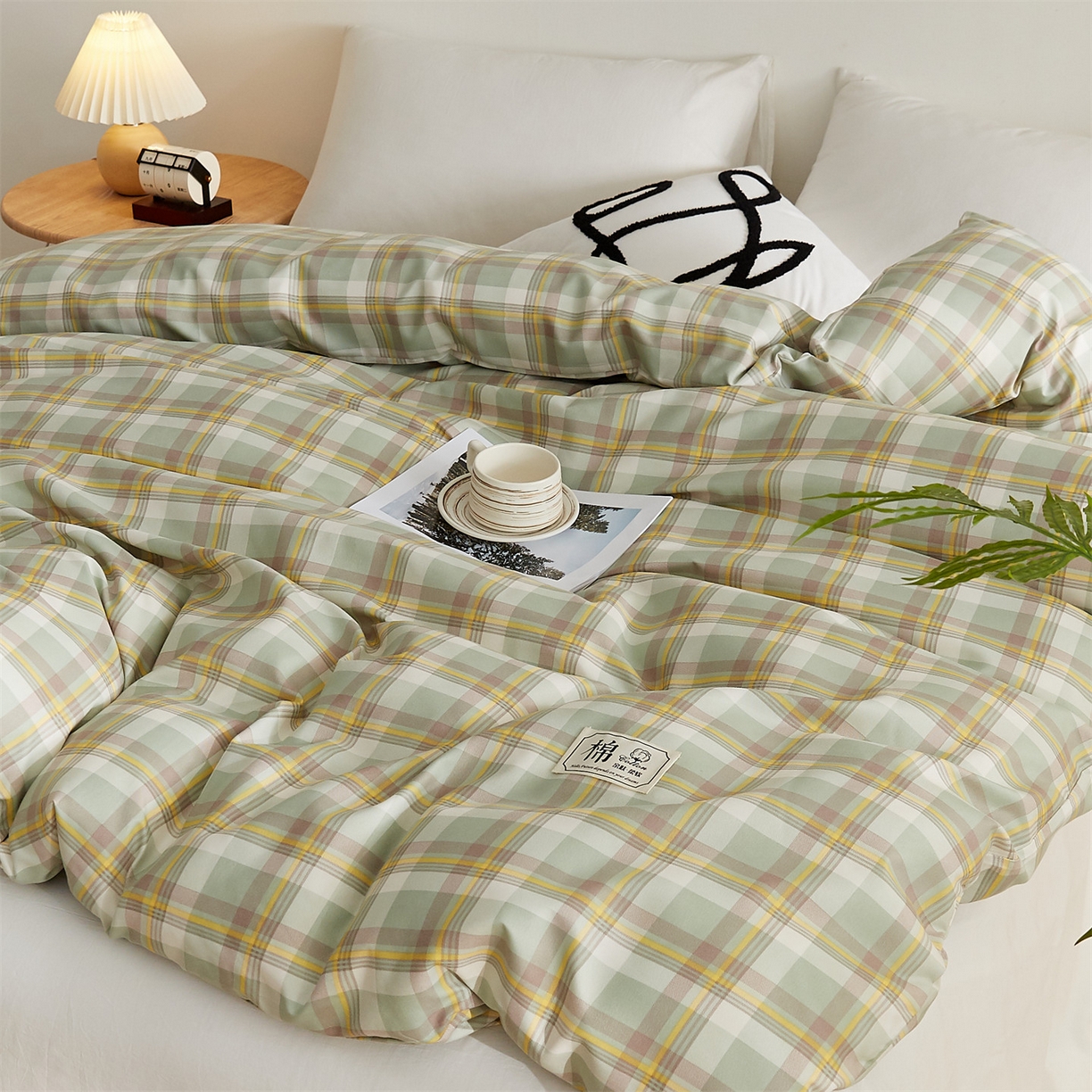 91家纺网 家纺一手货源 找家纺 凡心 2025新款可拆洗冬被被子被芯 绿小格