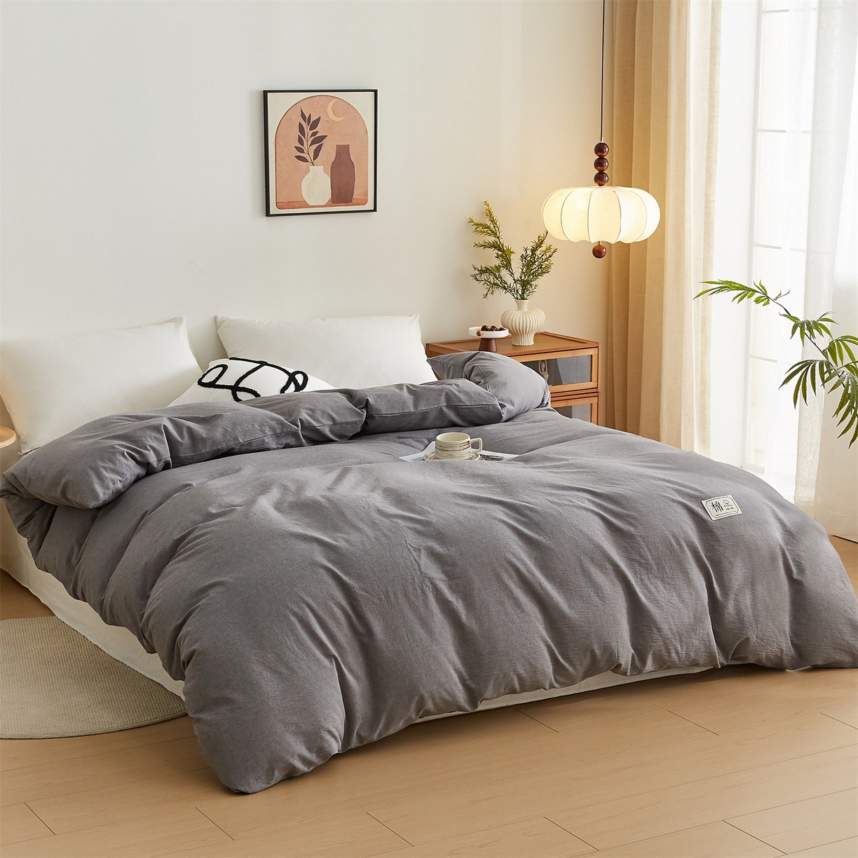 91家纺网 家纺一手货源 找家纺 凡心 2025新款可拆洗冬被被子被芯 雅致灰