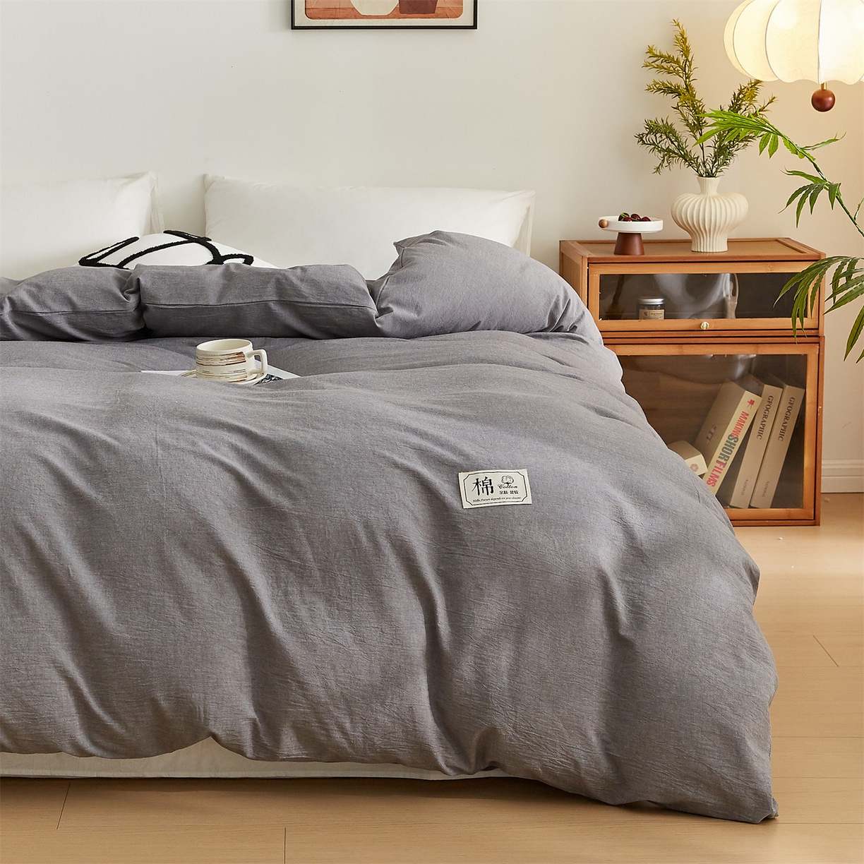 91家纺网 家纺一手货源 找家纺 凡心 2025新款可拆洗冬被被子被芯 雅致灰