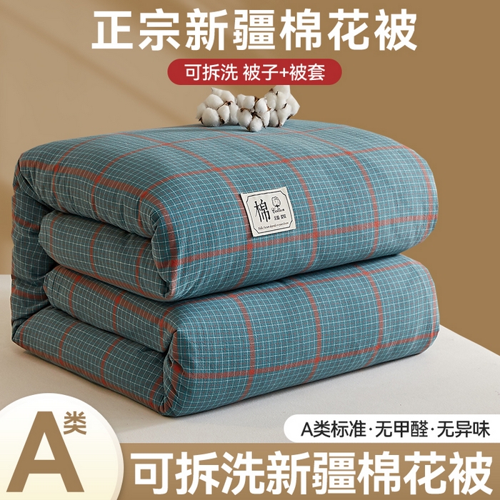 91家纺网 家纺一手货源 找家纺 凡心 2025新款可拆洗冬被被子被芯 雅格绿
