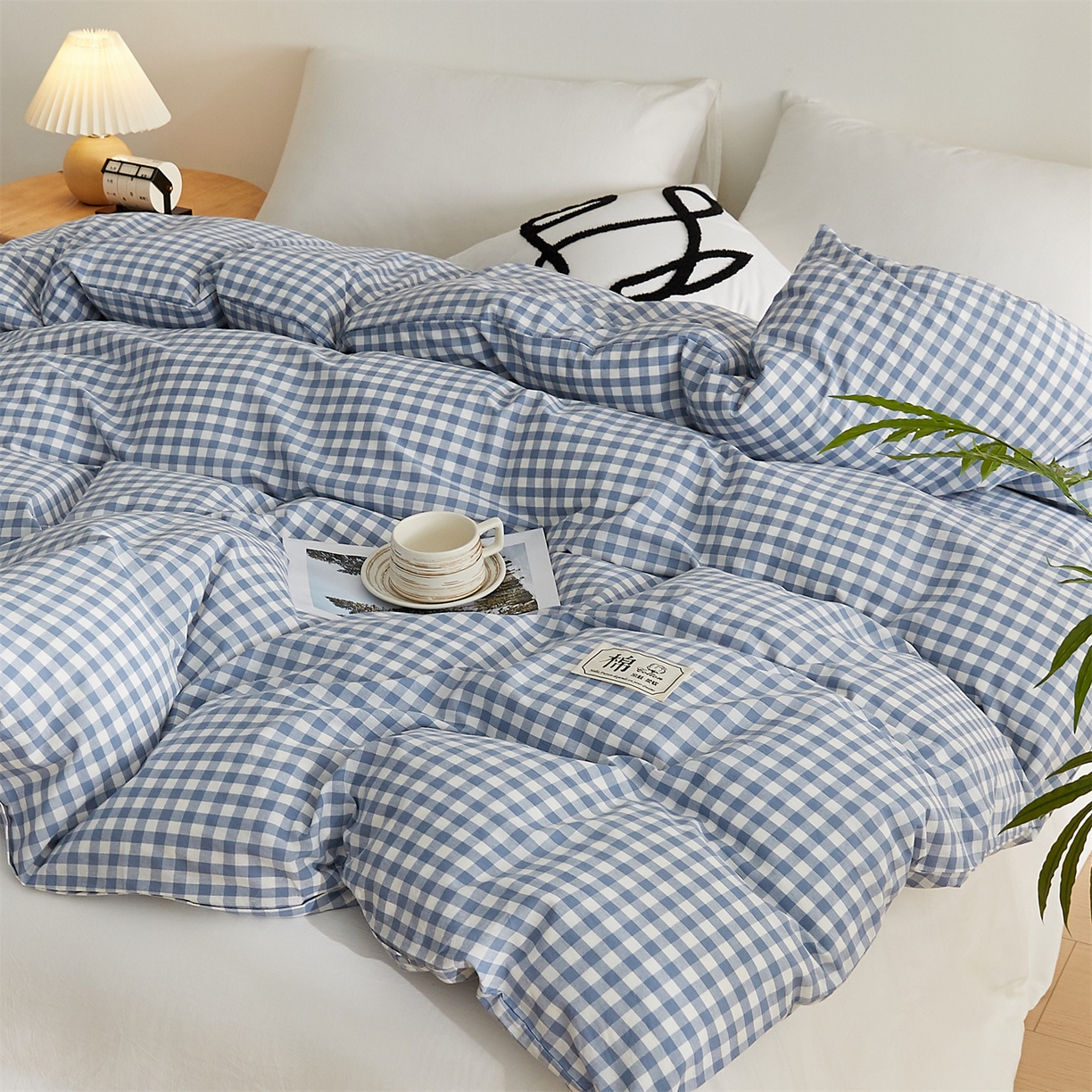 91家纺网 家纺一手货源 找家纺 凡心 2025新款可拆洗冬被被子被芯 蓝小格