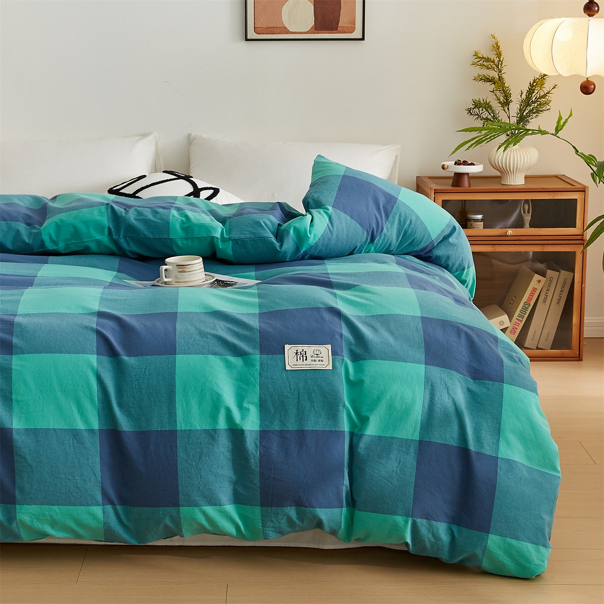 91家纺网 家纺一手货源 找家纺 凡心 2025新款可拆洗冬被被子被芯 绿大格