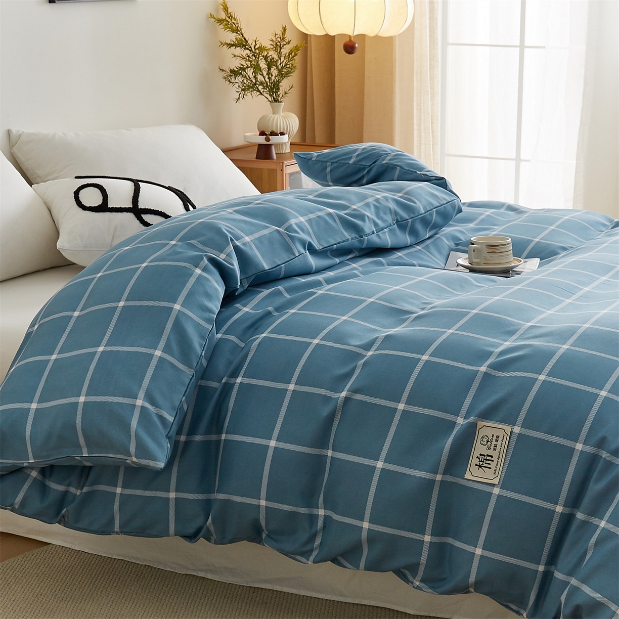 91家纺网 家纺一手货源 找家纺 凡心 2025新款可拆洗冬被被子被芯 豆蔻蓝