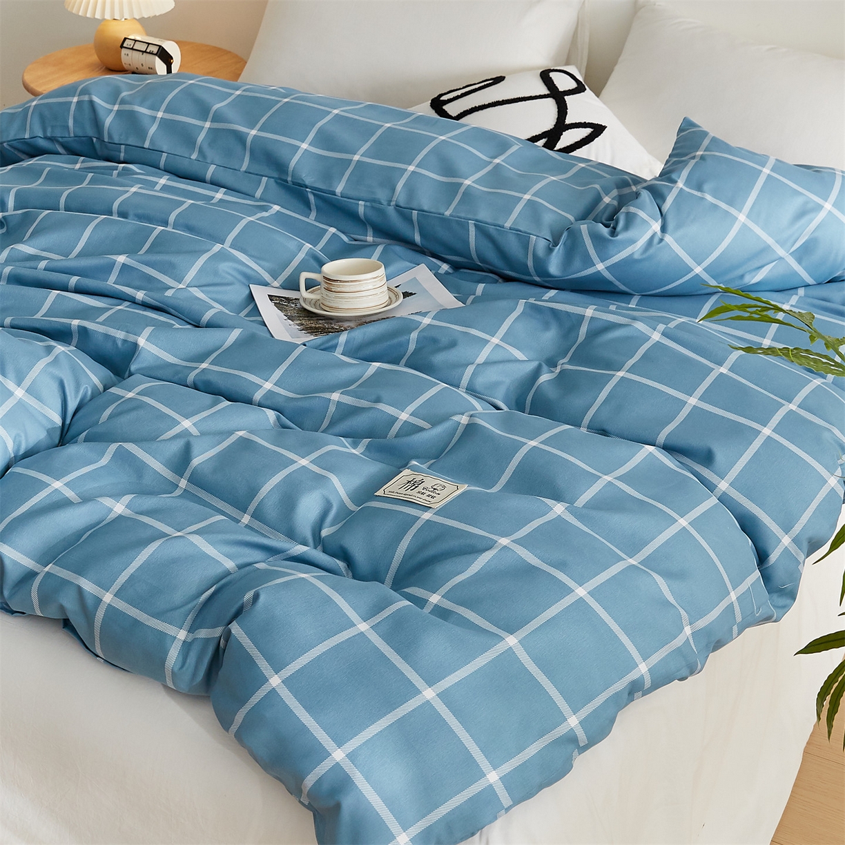 91家纺网 家纺一手货源 找家纺 凡心 2025新款可拆洗冬被被子被芯 豆蔻蓝