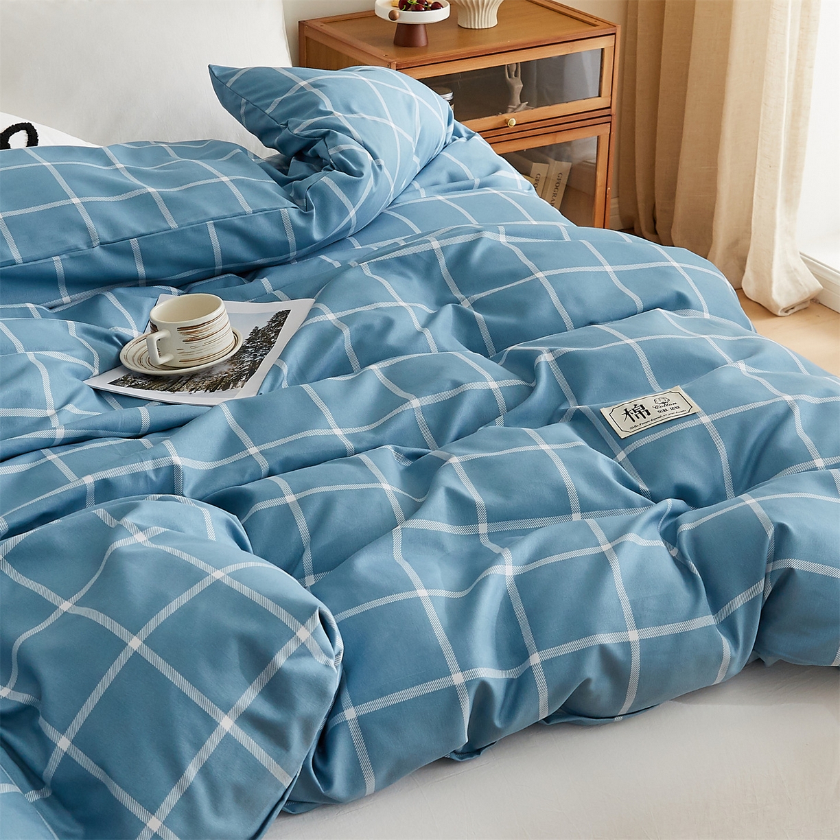 91家纺网 家纺一手货源 找家纺 凡心 2025新款可拆洗冬被被子被芯 豆蔻蓝