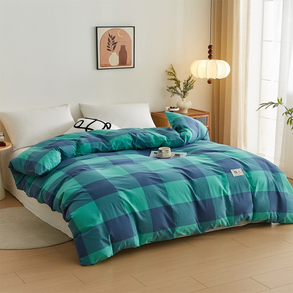 91家纺网 家纺一手货源 找家纺 凡心 2025新款可拆洗冬被被子被芯 绿大格