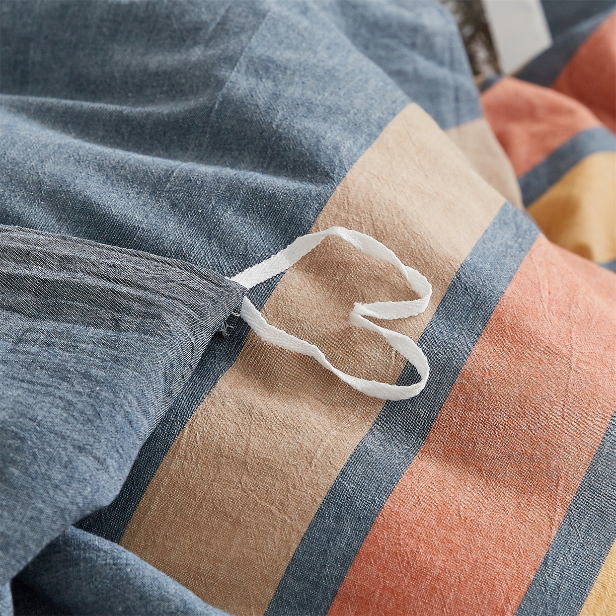 91家纺网 家纺一手货源 找家纺 凡心 2025新款可拆洗冬被被子被芯 兰陵彩条