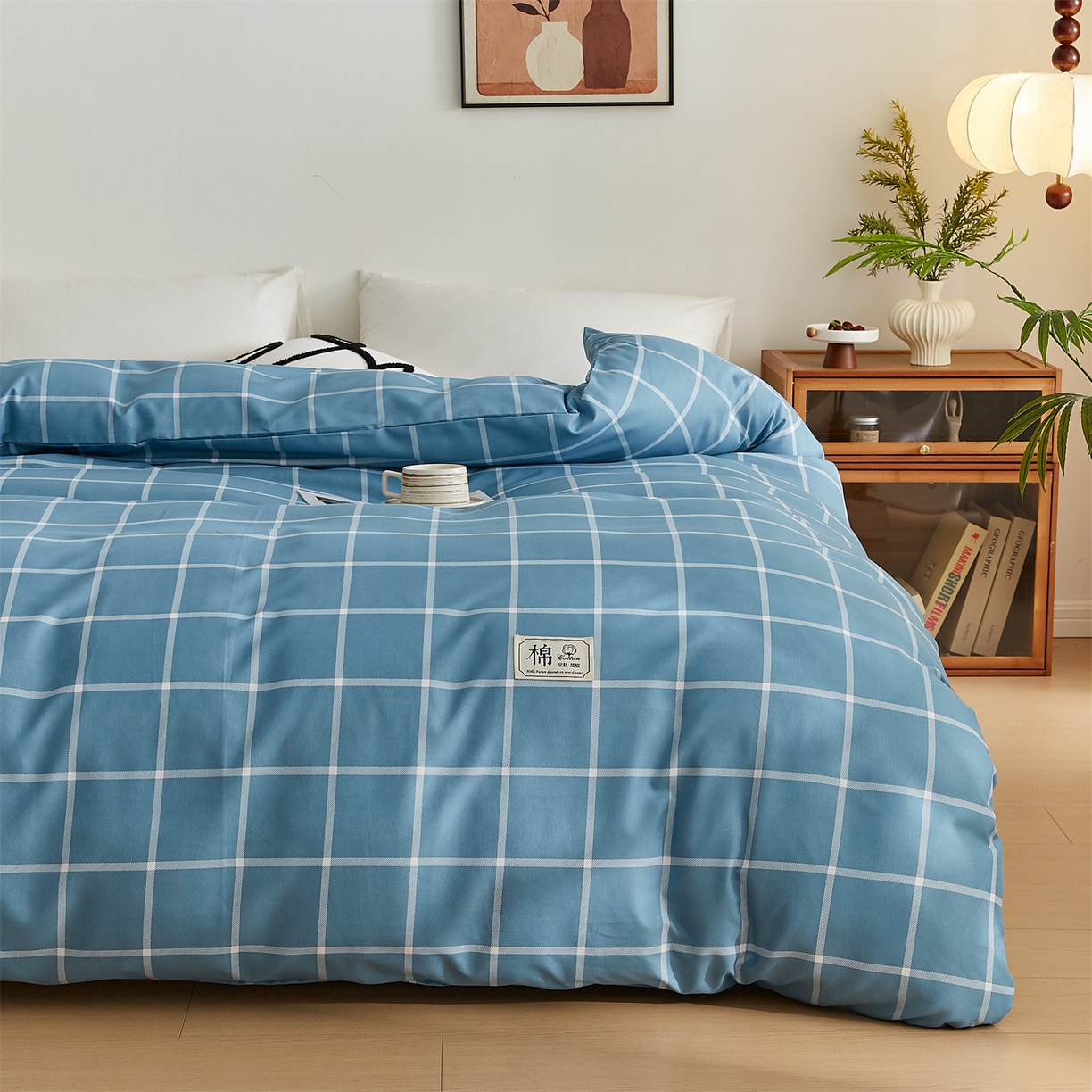 91家纺网 家纺一手货源 找家纺 凡心 2025新款可拆洗冬被被子被芯 豆蔻蓝