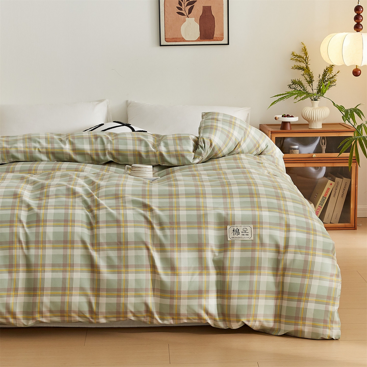 91家纺网 家纺一手货源 找家纺 凡心 2025新款可拆洗冬被被子被芯 绿小格