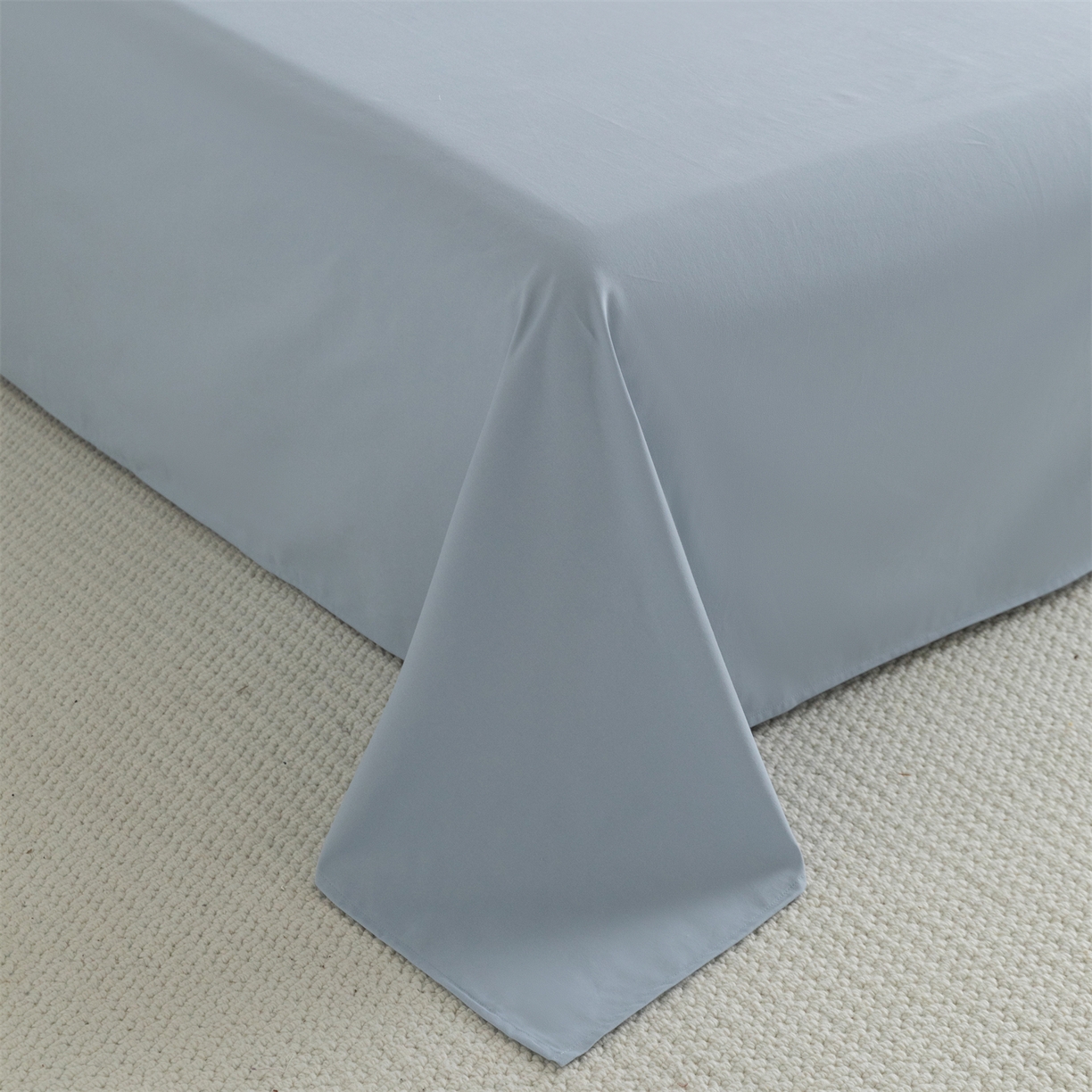 91家纺网 家纺一手货源 找家纺 宝时兰 2025新款加厚100%全棉高支高密长绒棉纯色磨毛床单纯棉单件床单-系列二【提供买家秀/可定制其他尺寸】 晴山蓝