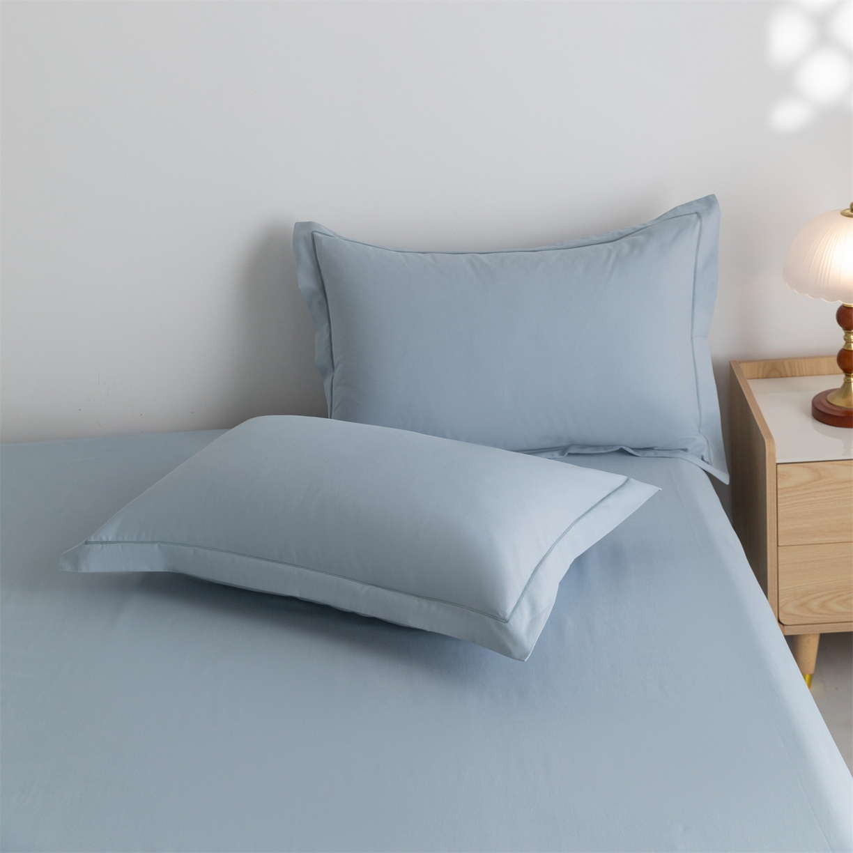 91家纺网 家纺一手货源 找家纺 宝时兰 2025新款加厚100%全棉高支高密长绒棉纯色磨毛床单纯棉单件床单-系列二【提供买家秀/可定制其他尺寸】 晴山蓝