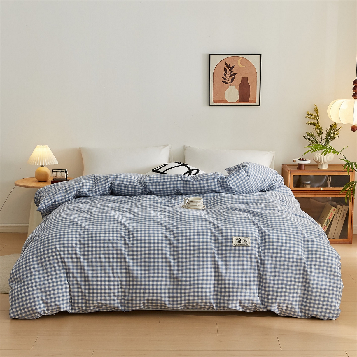 91家纺网 家纺一手货源 找家纺 凡心 2025新款可拆洗冬被被子被芯 蓝小格