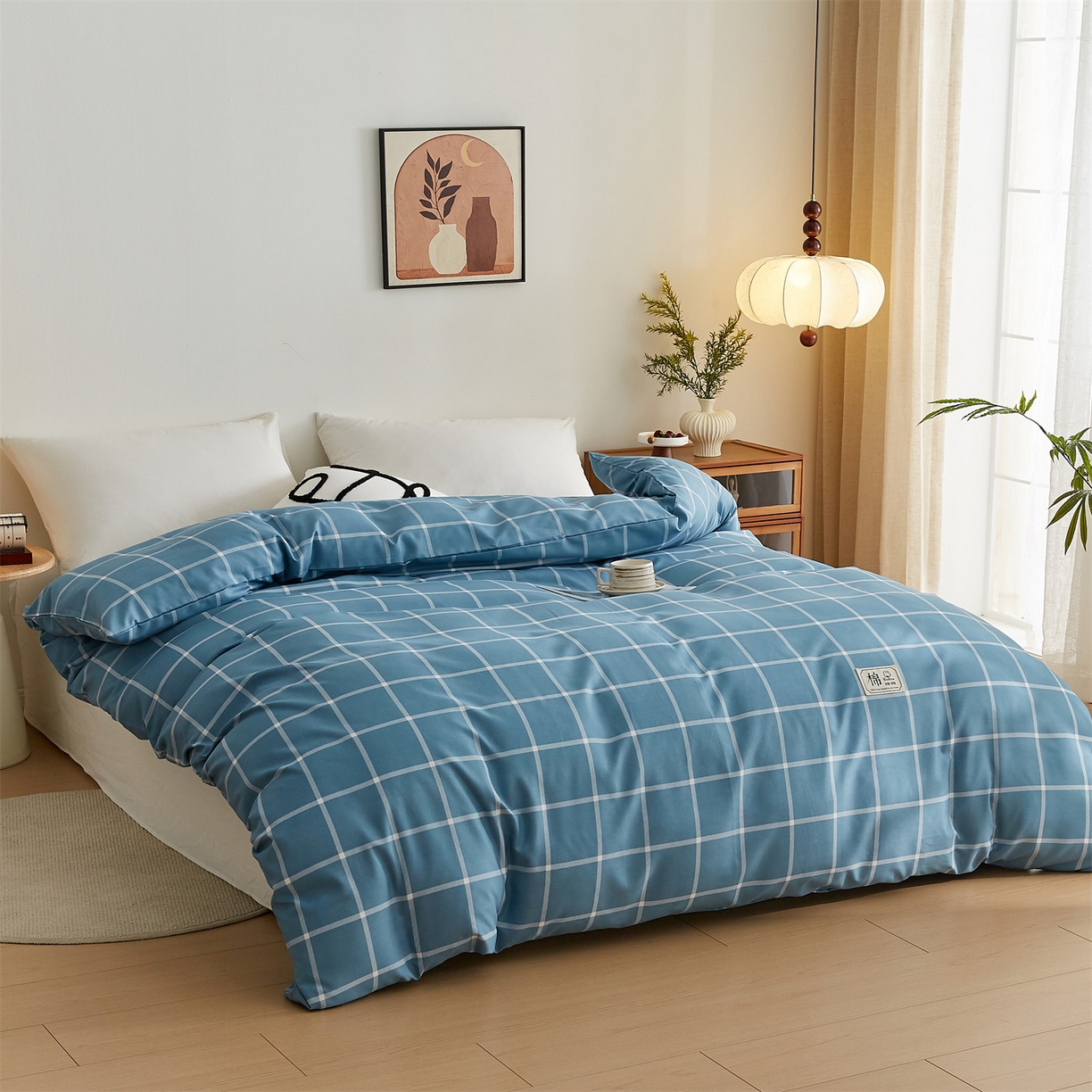 91家纺网 家纺一手货源 找家纺 凡心 2025新款可拆洗冬被被子被芯 豆蔻蓝