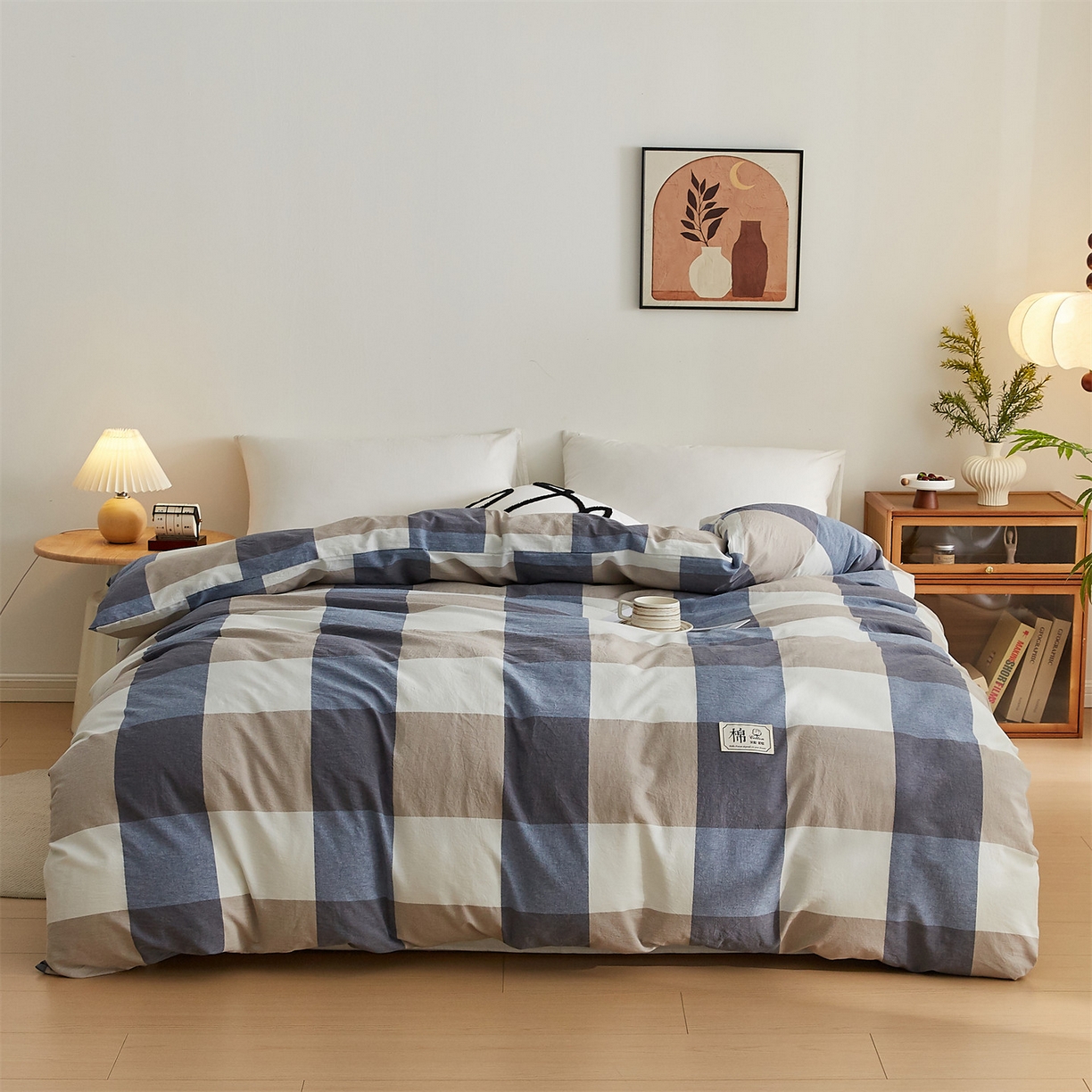 91家纺网 家纺一手货源 找家纺 凡心 2025新款可拆洗冬被被子被芯 蓝大格