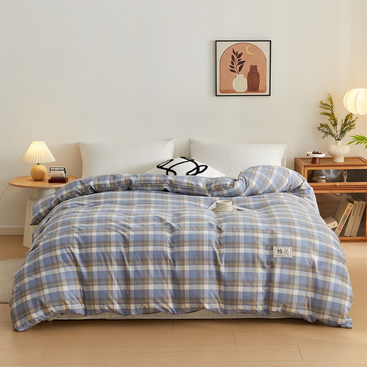 91家纺网 家纺一手货源 找家纺 凡心 2025新款可拆洗冬被被子被芯 蓝中格