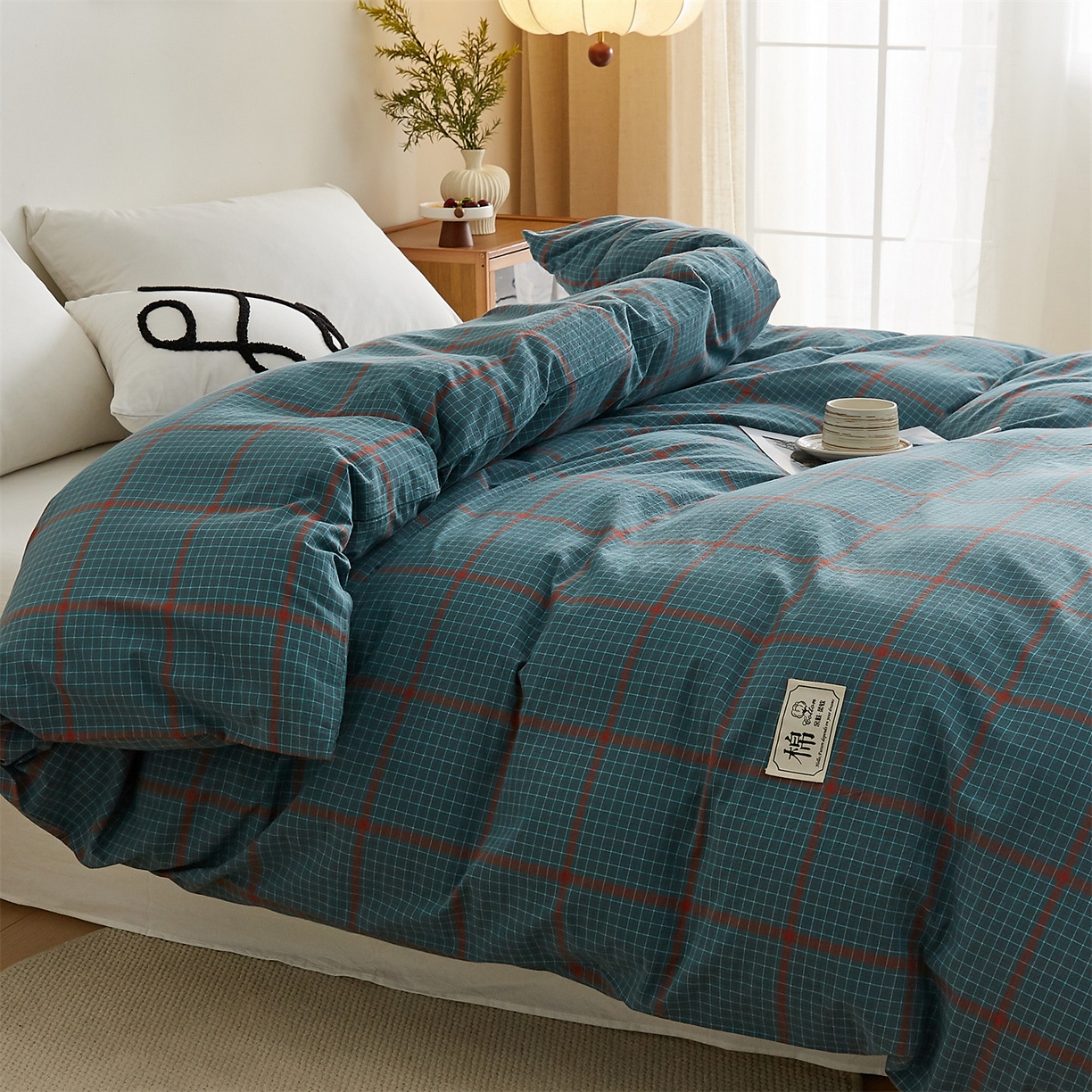 91家纺网 家纺一手货源 找家纺 凡心 2025新款可拆洗冬被被子被芯 雅格绿