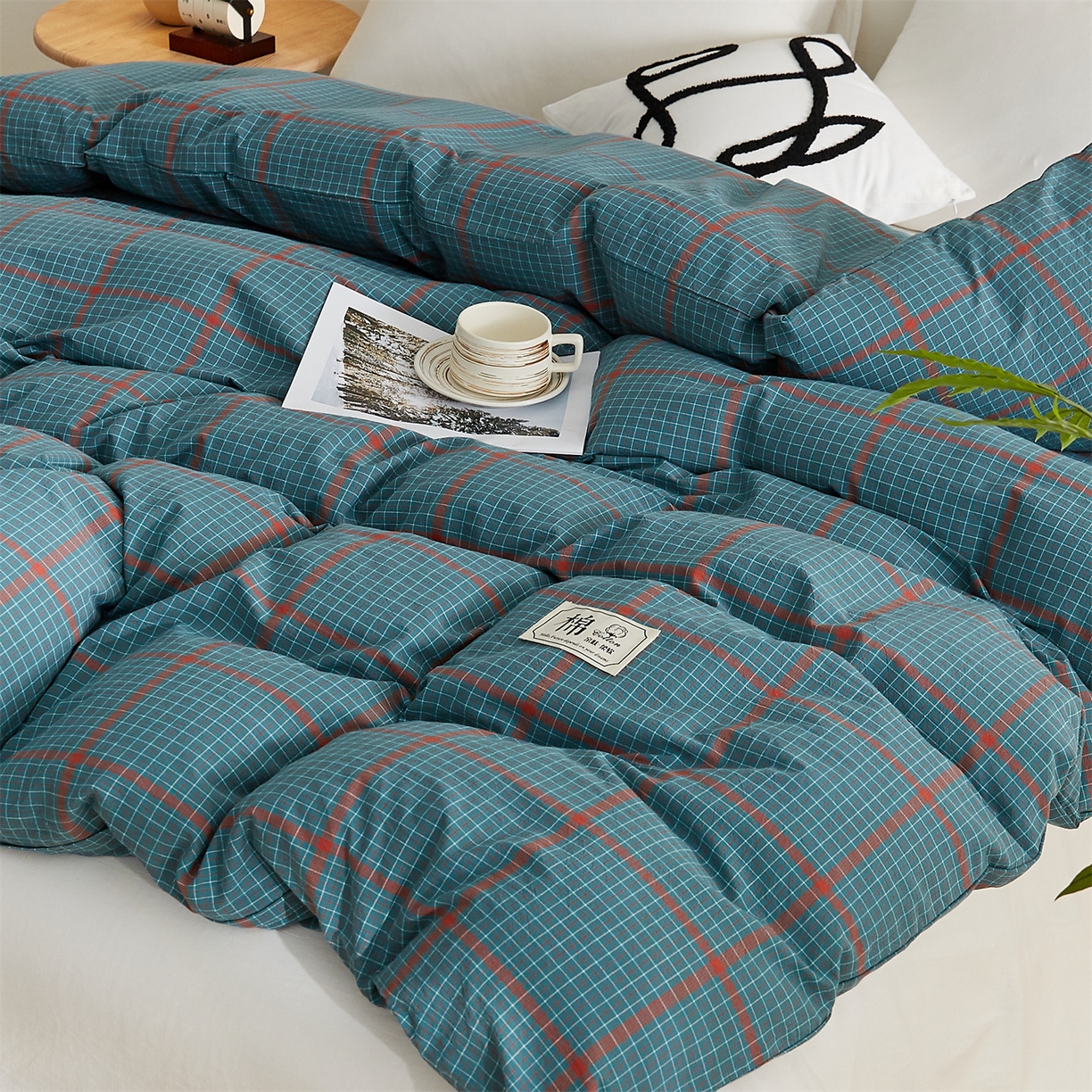 91家纺网 家纺一手货源 找家纺 凡心 2025新款可拆洗冬被被子被芯 雅格绿