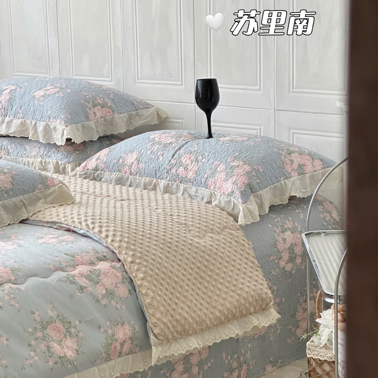 91家纺网 家纺一手货源 找家纺 （总）佰织鑫家居 2025秋冬新品全棉法式床盖款豆豆被四件套