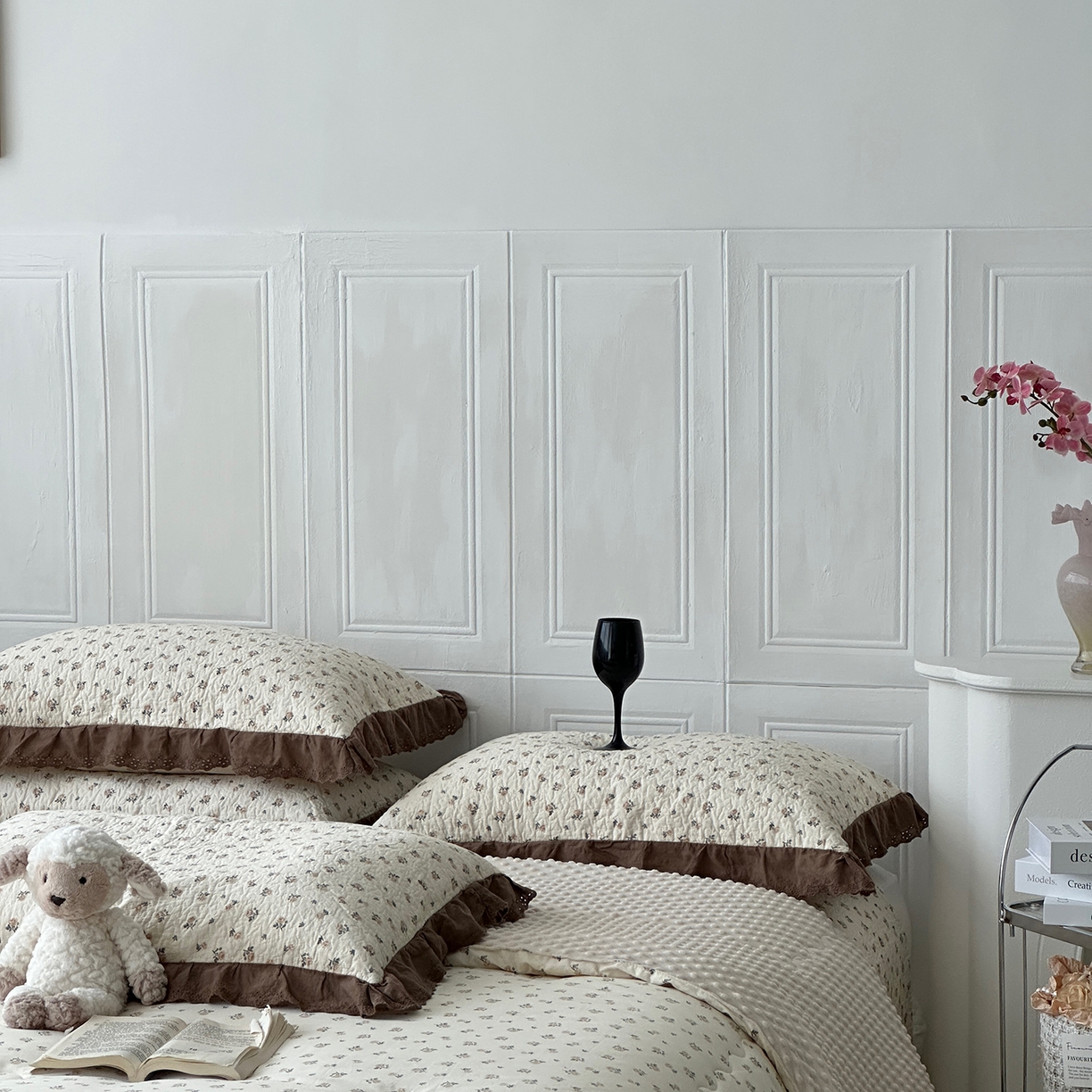 91家纺网 家纺一手货源 找家纺 佰织鑫家居 2025秋冬新品全棉法式床盖款豆豆被四件套 艾莎