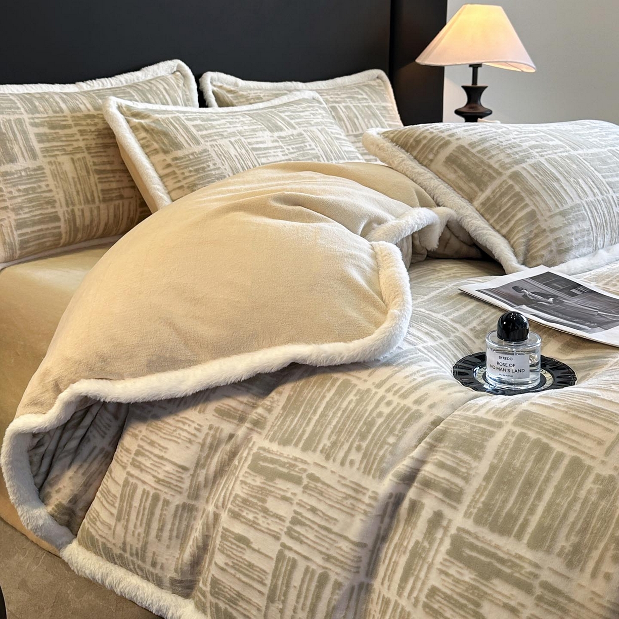 91家纺网 家纺一手货源 找家纺 涵宸家纺 2025新款雕花牛奶绒四件套 怡然居- 绿