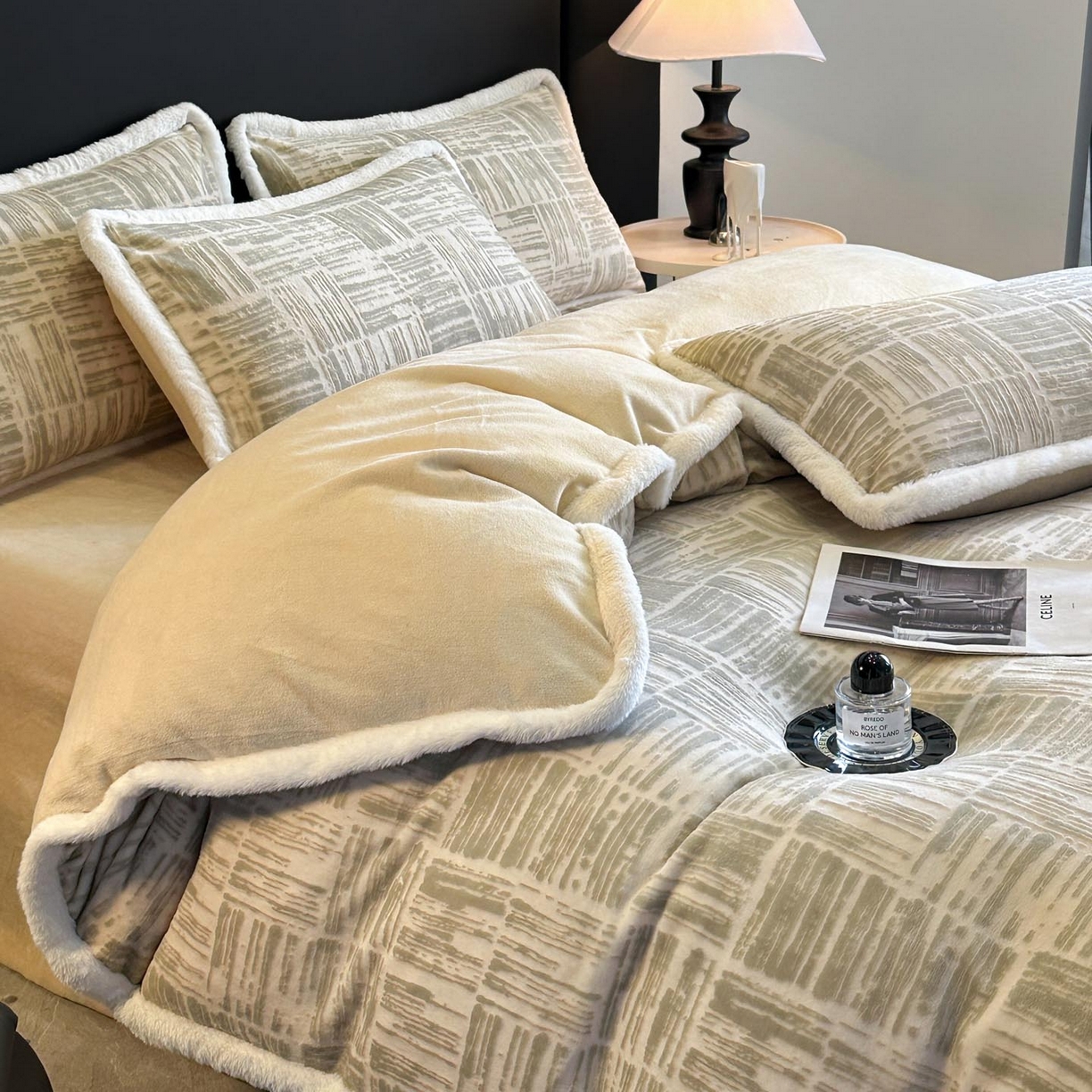 91家纺网 家纺一手货源 找家纺 涵宸家纺 2025新款雕花牛奶绒四件套 怡然居- 绿