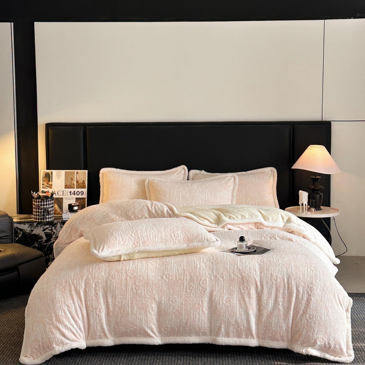 涵宸家纺 2025新款雕花牛奶绒四件套 秋日花语