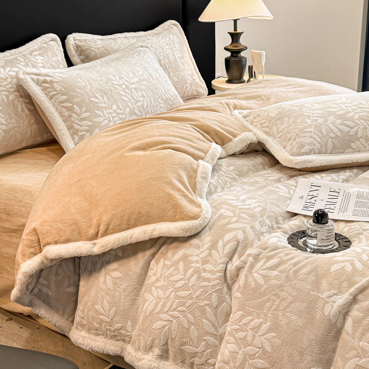 91家纺网 家纺一手货源 找家纺 涵宸家纺 2025新款雕花牛奶绒四件套 和春-米