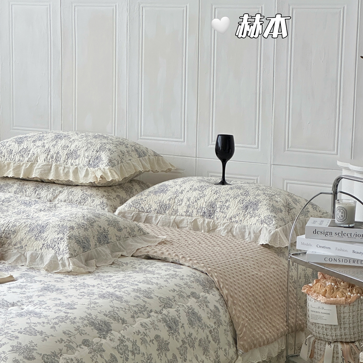 91家纺网 家纺一手货源 找家纺 佰织鑫家居 2025秋冬新品全棉法式床盖款豆豆被四件套 赫本