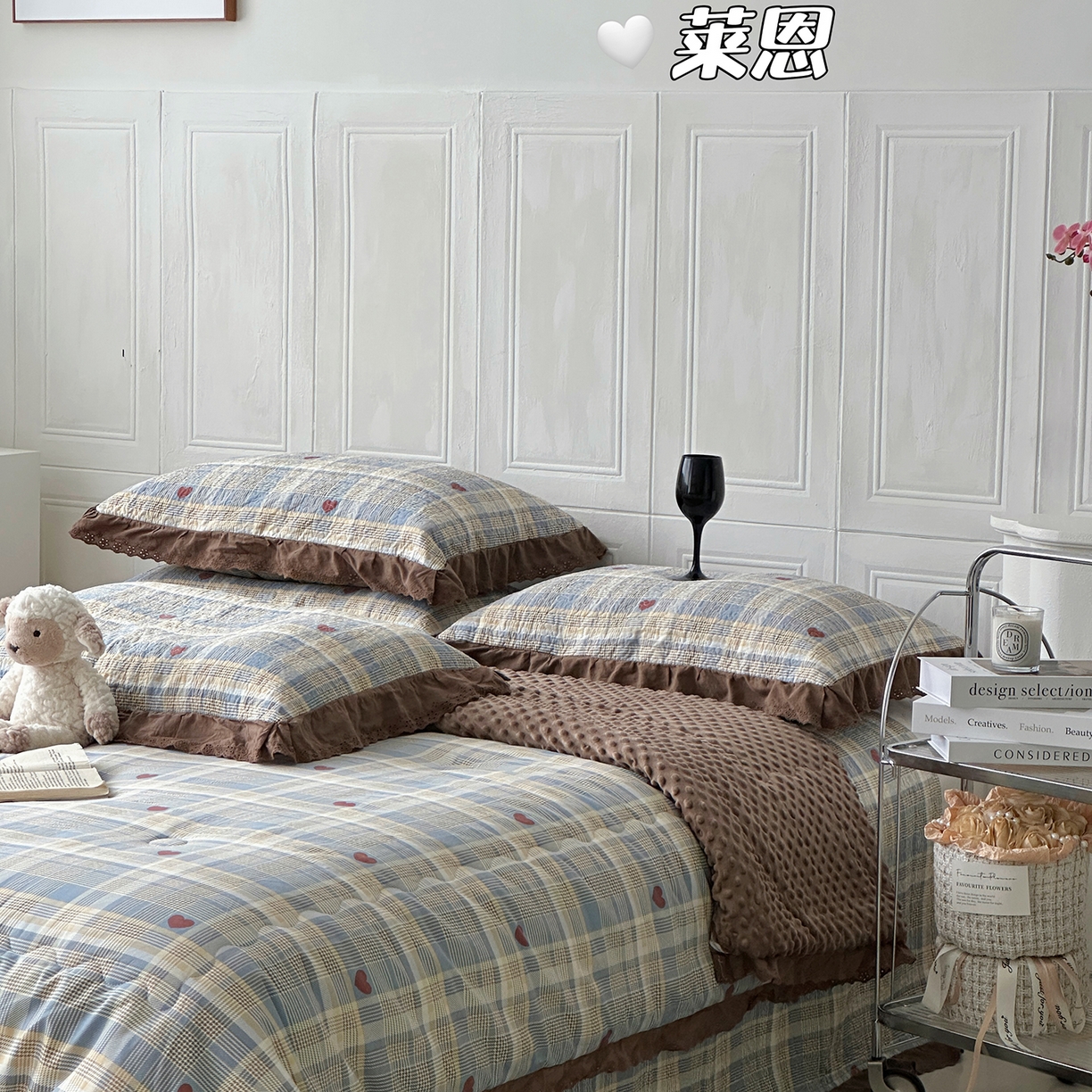 91家纺网 家纺一手货源 找家纺 佰织鑫家居 2025秋冬新品全棉法式床盖款豆豆被四件套 莱恩