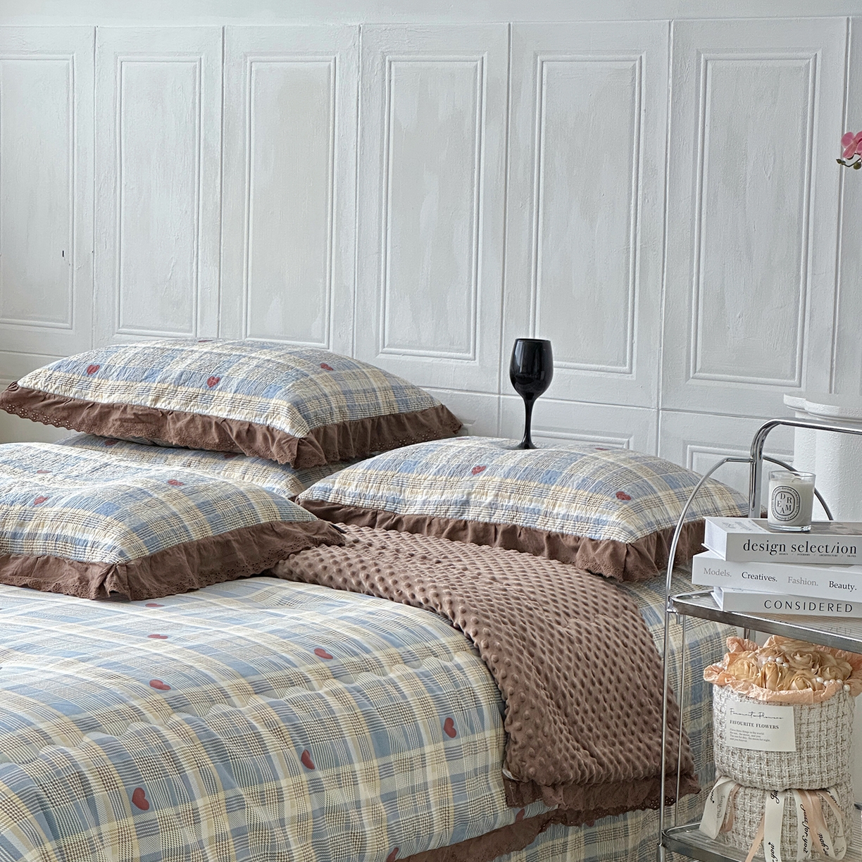 91家纺网 家纺一手货源 找家纺 佰织鑫家居 2025秋冬新品全棉法式床盖款豆豆被四件套 莱恩