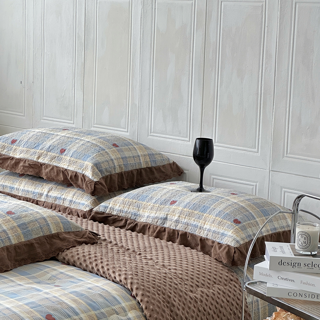 91家纺网 家纺一手货源 找家纺 佰织鑫家居 2025秋冬新品全棉法式床盖款豆豆被四件套 莱恩