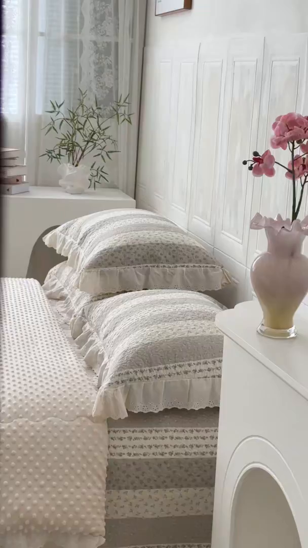 91家纺网 家纺一手货源 找家纺 佰织鑫家居 2025秋冬新品全棉法式床盖款豆豆被四件套 思念