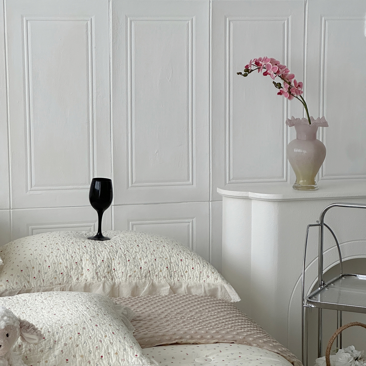 91家纺网 家纺一手货源 找家纺 佰织鑫家居 2025秋冬新品全棉法式床盖款豆豆被四件套 小花