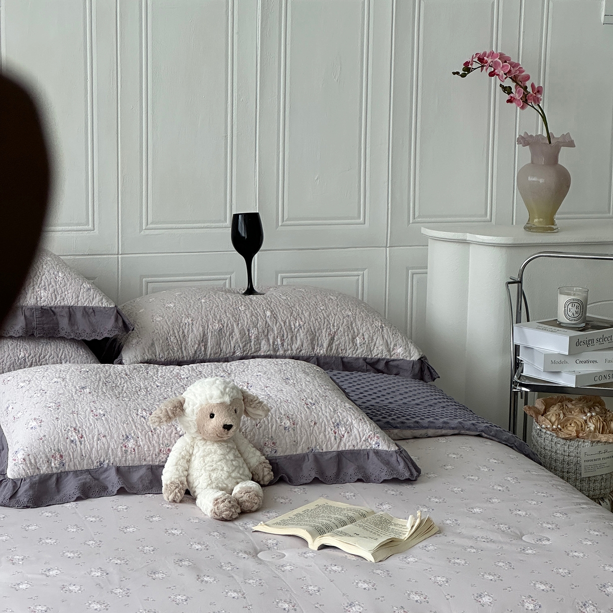 91家纺网 家纺一手货源 找家纺 佰织鑫家居 2025秋冬新品全棉法式床盖款豆豆被四件套 紫苏