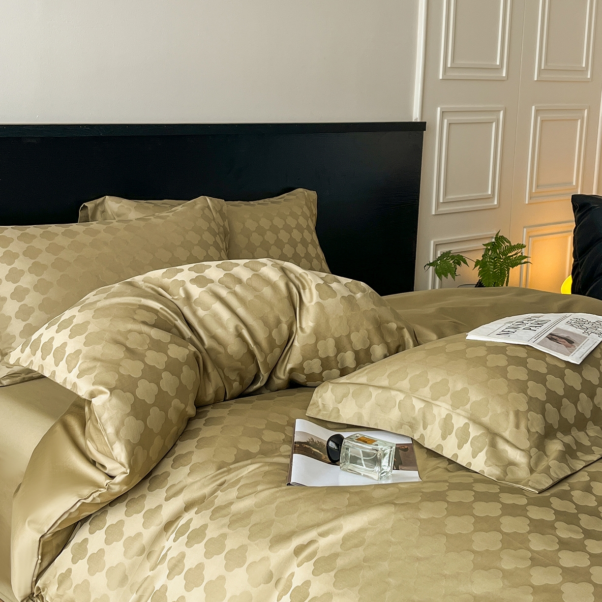 91家纺网 家纺一手货源 找家纺 舒慕家纺 2025新款100支长绒棉提花四件套系列 蒂凡朵