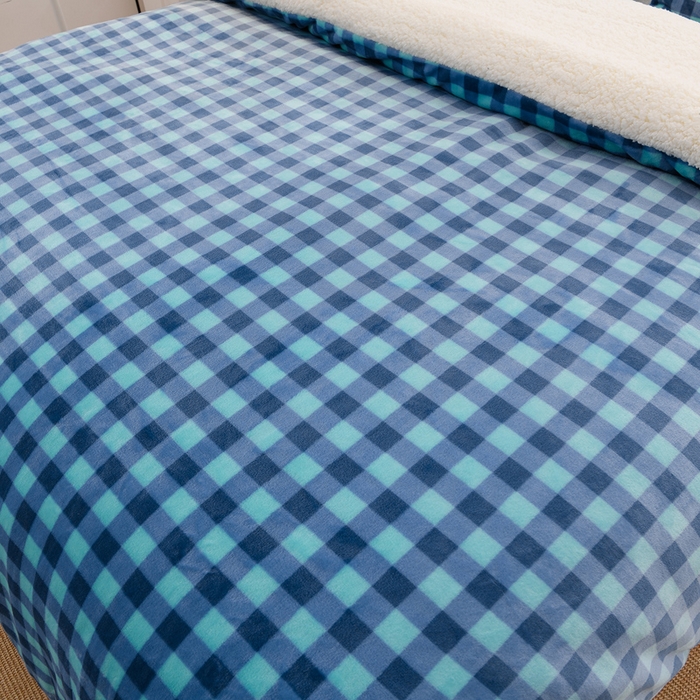 91家纺网 家纺一手货源 找家纺 圣靓 2025新款暖心牛奶绒羊羔绒冬被被子被芯 蓝调