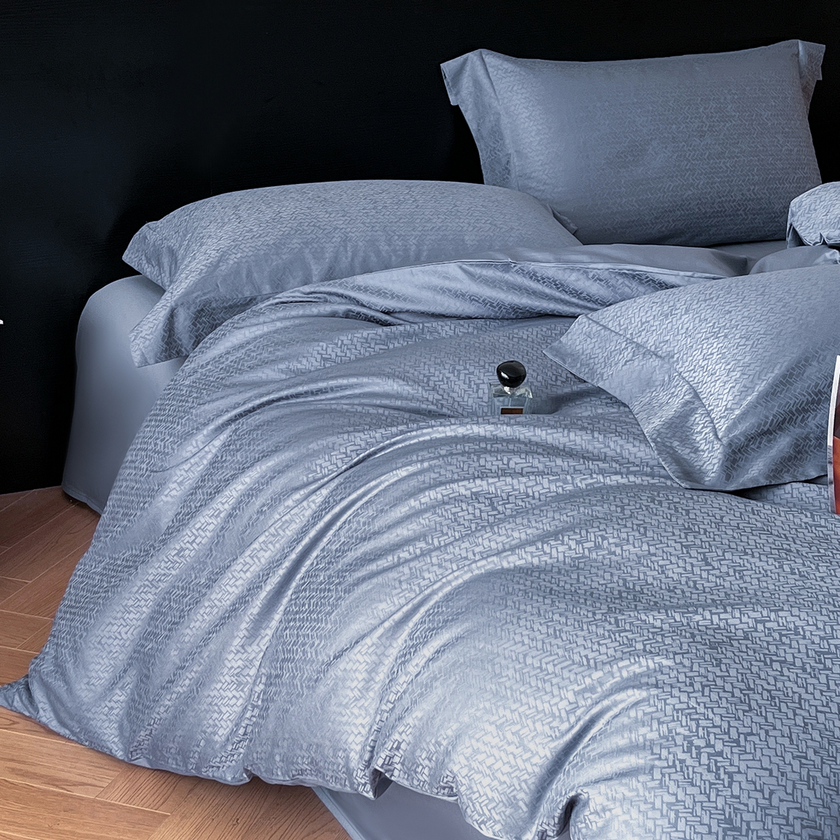 91家纺网 家纺一手货源 找家纺 舒慕家纺 2025新款100支长绒棉提花四件套系列 古利