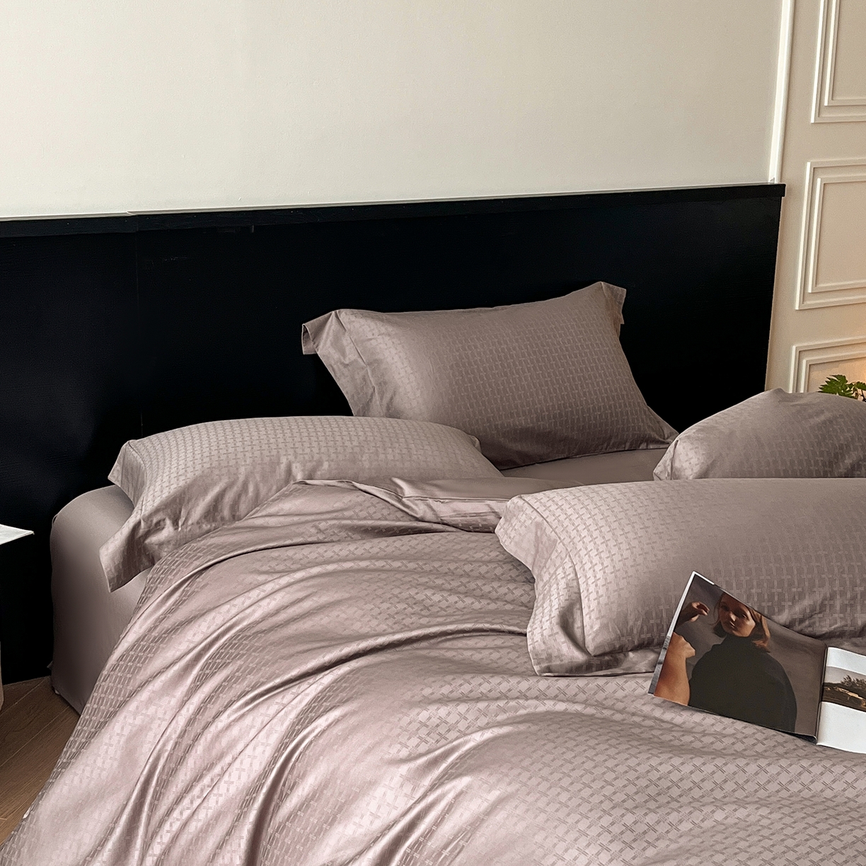 91家纺网 家纺一手货源 找家纺 舒慕家纺 2025新款100支长绒棉提花四件套系列 米娅