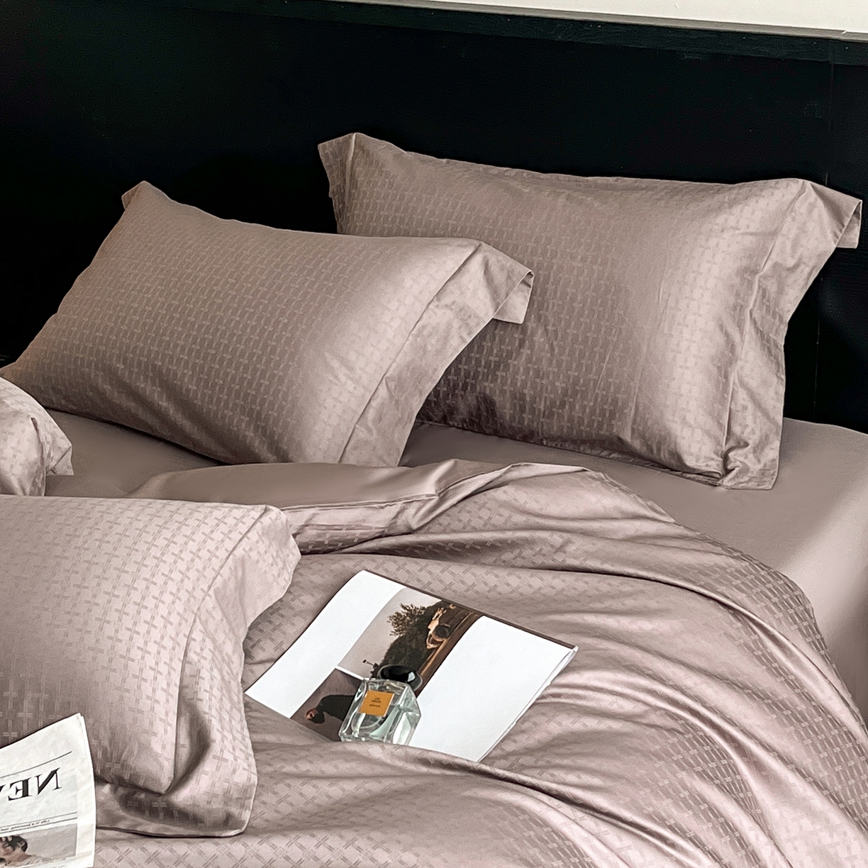 91家纺网 家纺一手货源 找家纺 舒慕家纺 2025新款100支长绒棉提花四件套系列 米娅