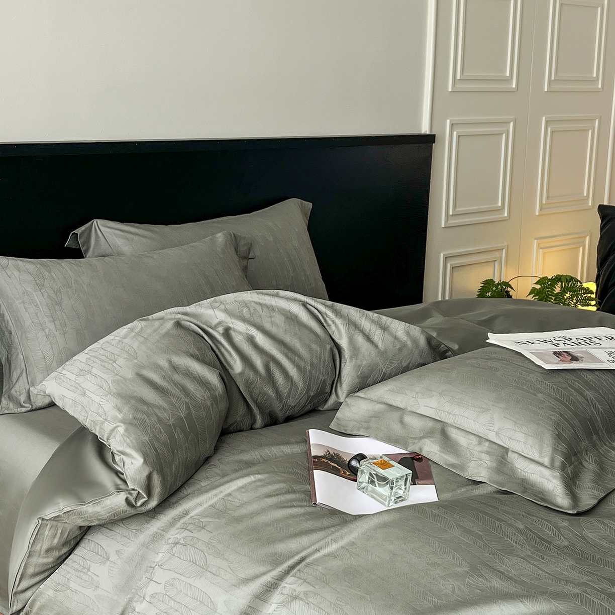 91家纺网 家纺一手货源 找家纺 舒慕家纺 2025新款100支长绒棉提花四件套系列 柔梦