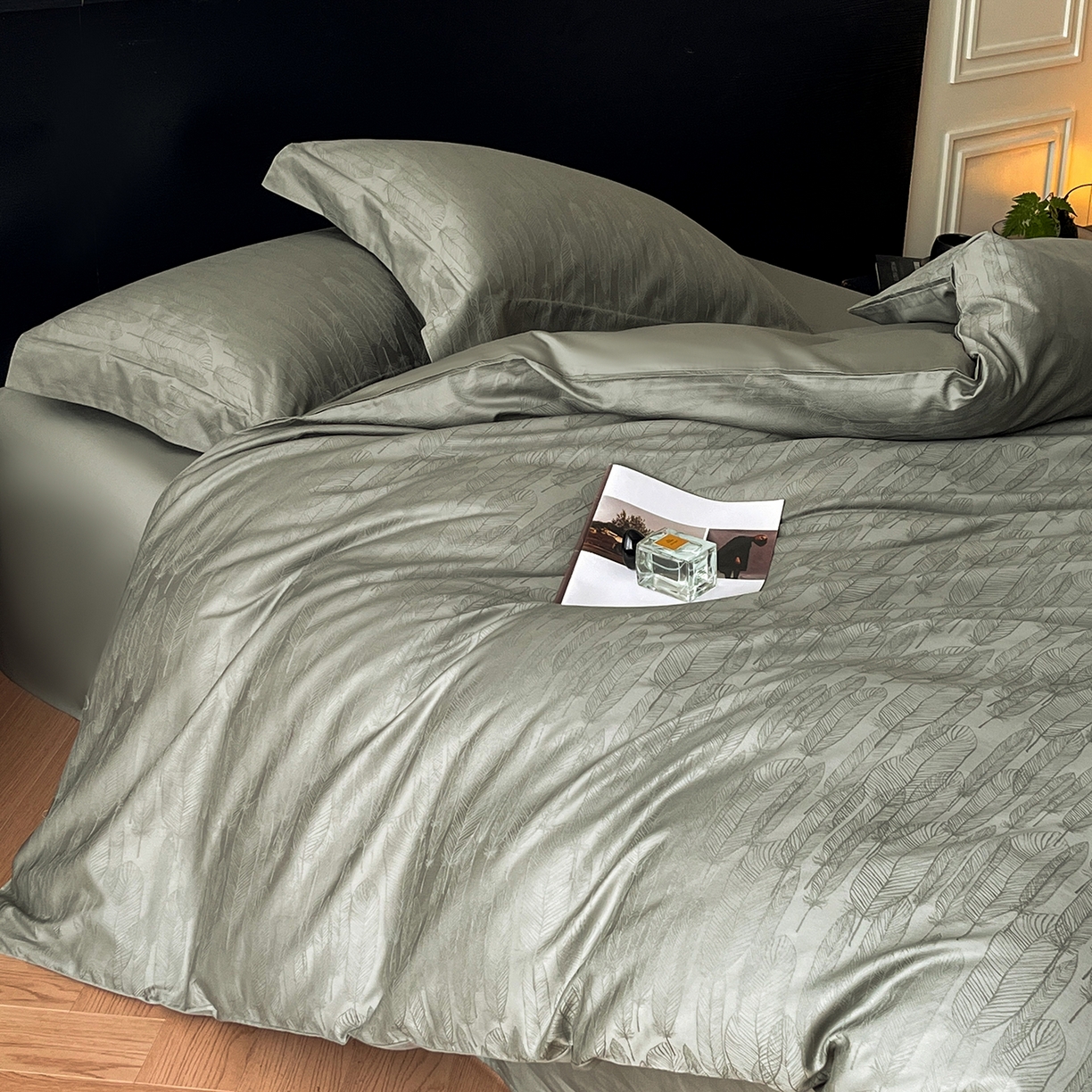 91家纺网 家纺一手货源 找家纺 舒慕家纺 2025新款100支长绒棉提花四件套系列 柔梦