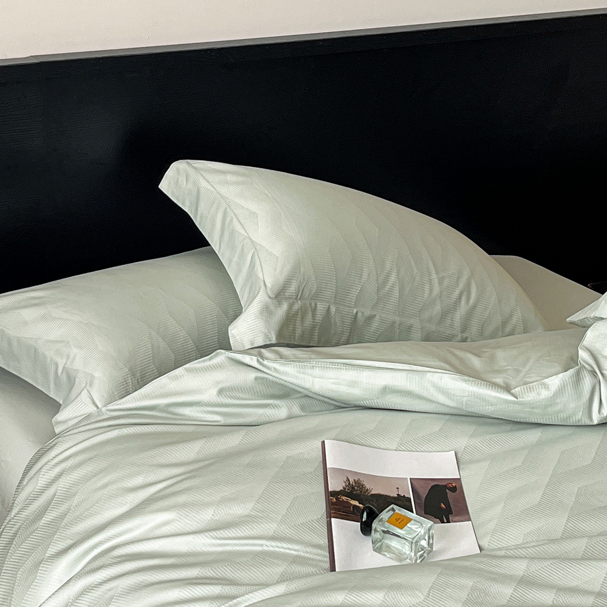 91家纺网 家纺一手货源 找家纺 舒慕家纺 2025新款100支长绒棉提花四件套系列 时空