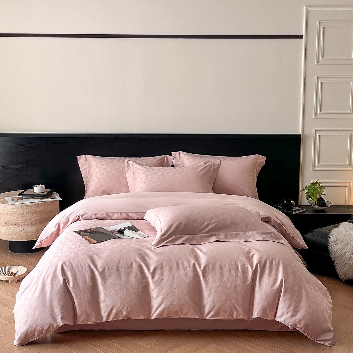 91家纺网 家纺一手货源 找家纺 舒慕家纺 2025新款100支长绒棉提花四件套系列 童心