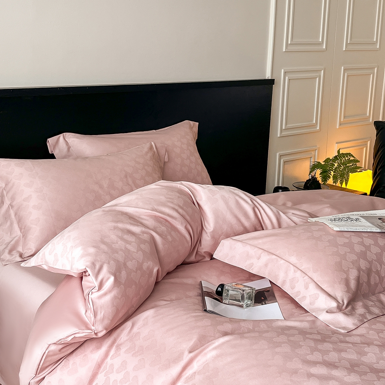 91家纺网 家纺一手货源 找家纺 舒慕家纺 2025新款100支长绒棉提花四件套系列 童心