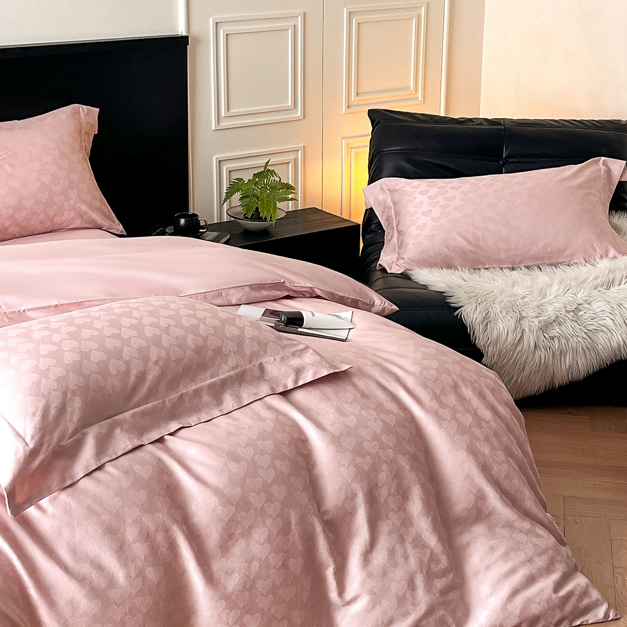 91家纺网 家纺一手货源 找家纺 舒慕家纺 2025新款100支长绒棉提花四件套系列 童心