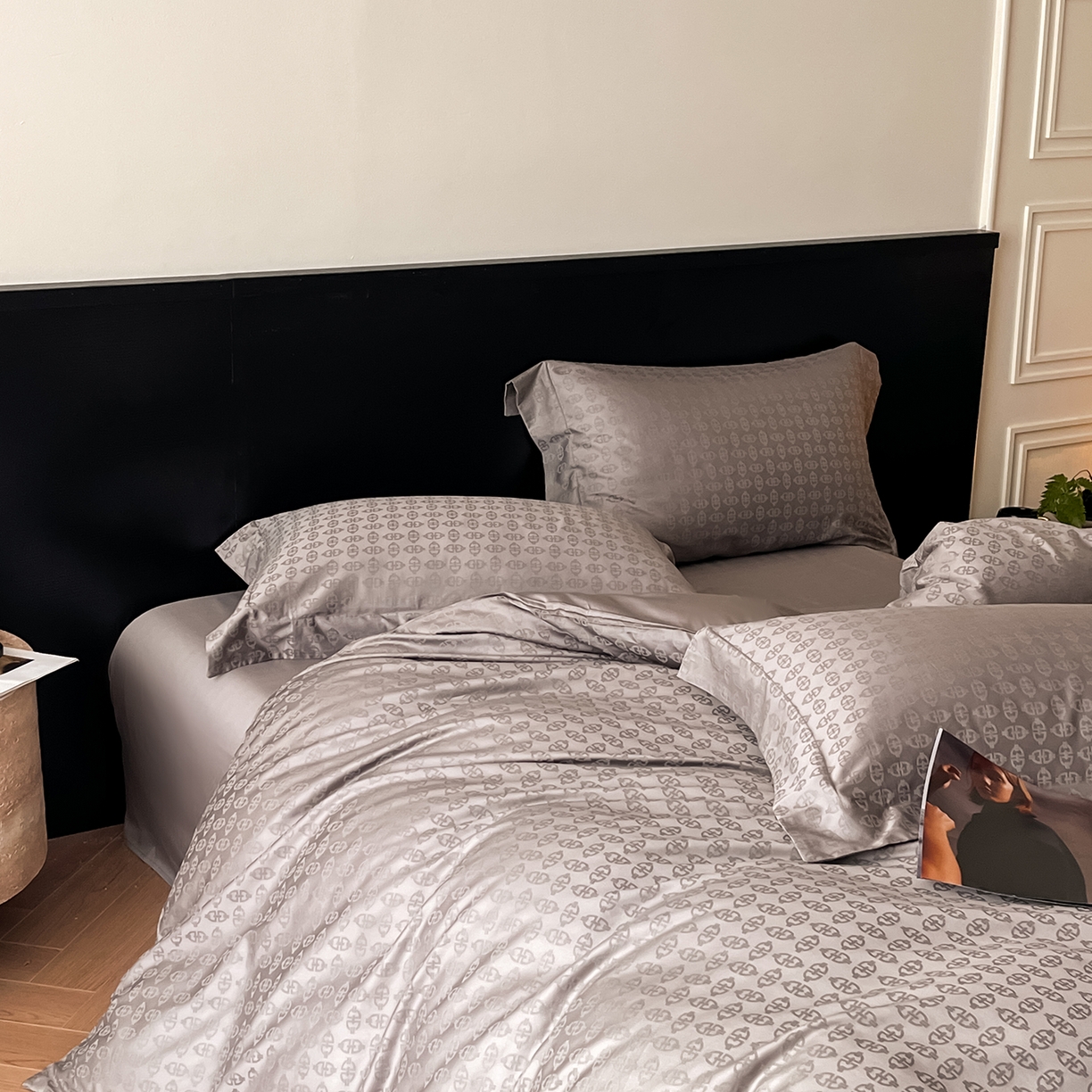 91家纺网 家纺一手货源 找家纺 舒慕家纺 2025新款100支长绒棉提花四件套系列 艺海观澜