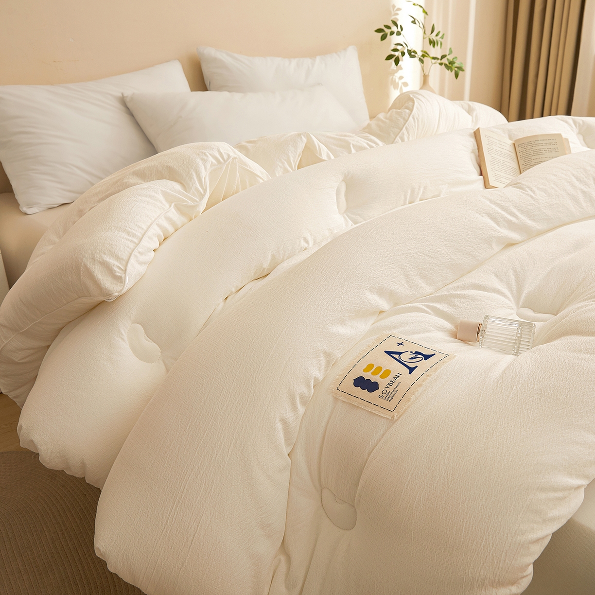 91家纺网 家纺一手货源 找家纺 （总）金喜 2025新款皱皱纱被芯春秋被冬被加厚被子大豆绗缝被子四季被