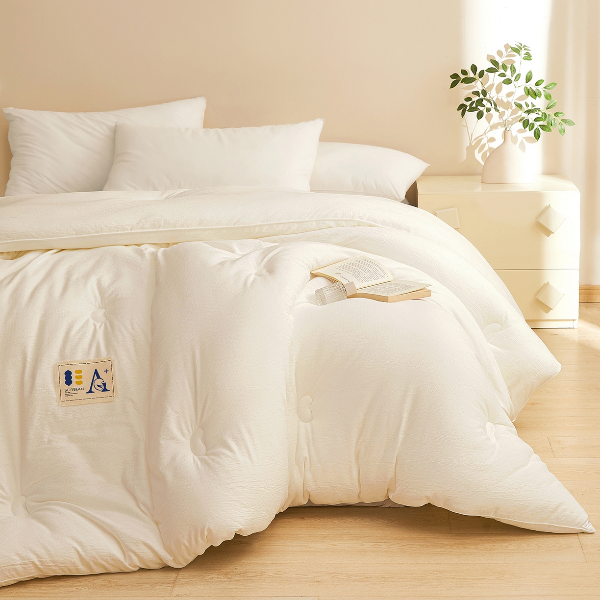 91家纺网 家纺一手货源 找家纺 （总）金喜 2025新款皱皱纱被芯春秋被冬被加厚被子大豆绗缝被子四季被